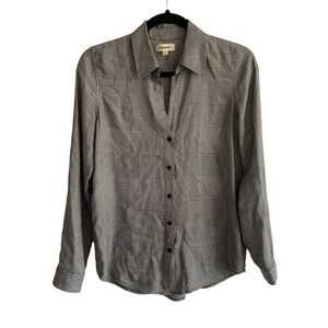 L’AGENCE Checked Button Front Blouse Black Cream XS